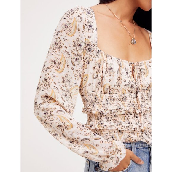 Free People Tops - NWT Free People Printed Lolita Top / Light Combo